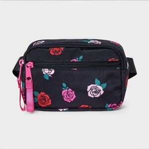 Cat & Jack Black Crossbody Bag with Floral Design